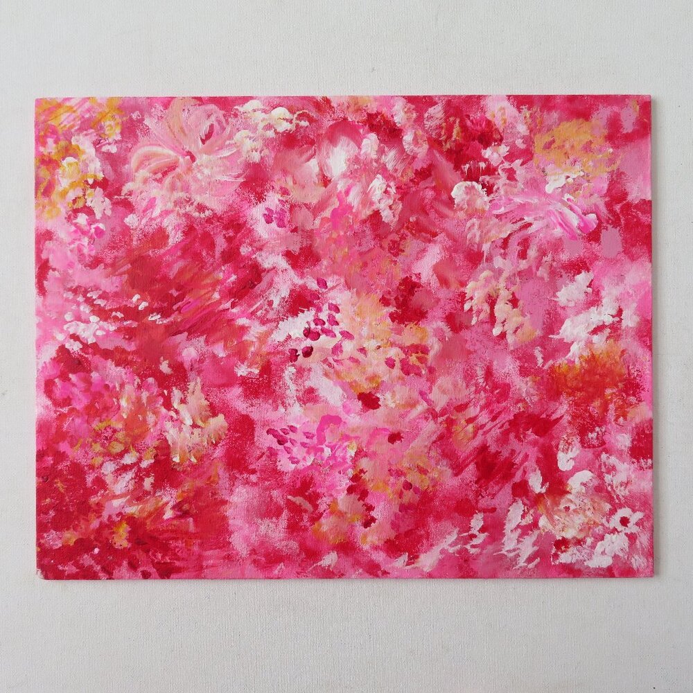 Original Acrylic Painting on Canvas Board, 11" x 14" Signed 2018 Abstract Art